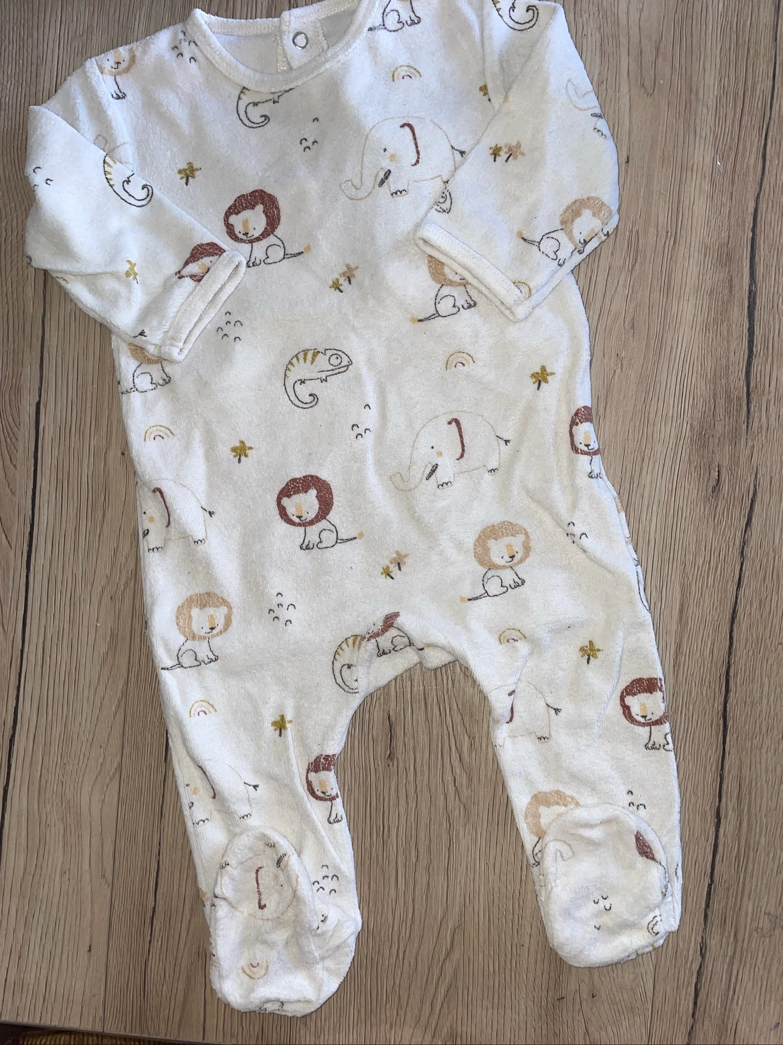 Pyjama velours 9 mois 74 cm Kiabi 